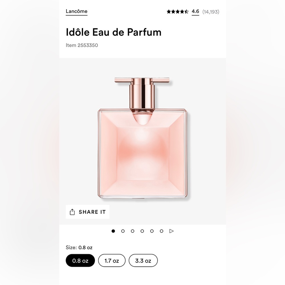 Lancôme Idôle Eau de Parfum .8 oz (95% full)